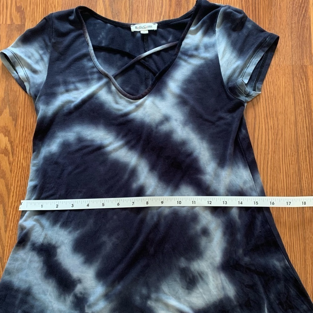 ROLLA COSTER Small Tie Dye Blue short sleeve T-shirt Dress - Picture 15 of 16